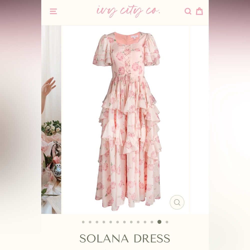 Ivy city solana dress sz small maxi whimsical cottage core